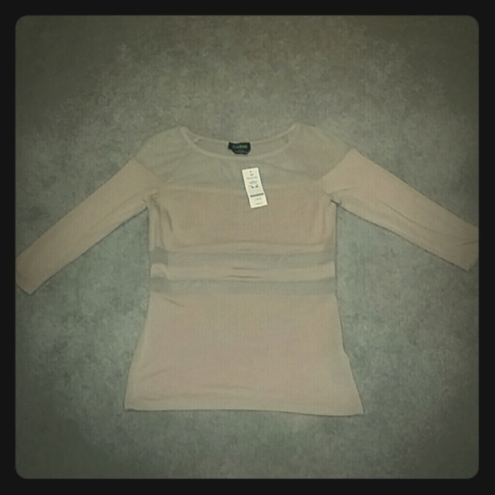 bebe Mesh 3/4 Sleeve Top